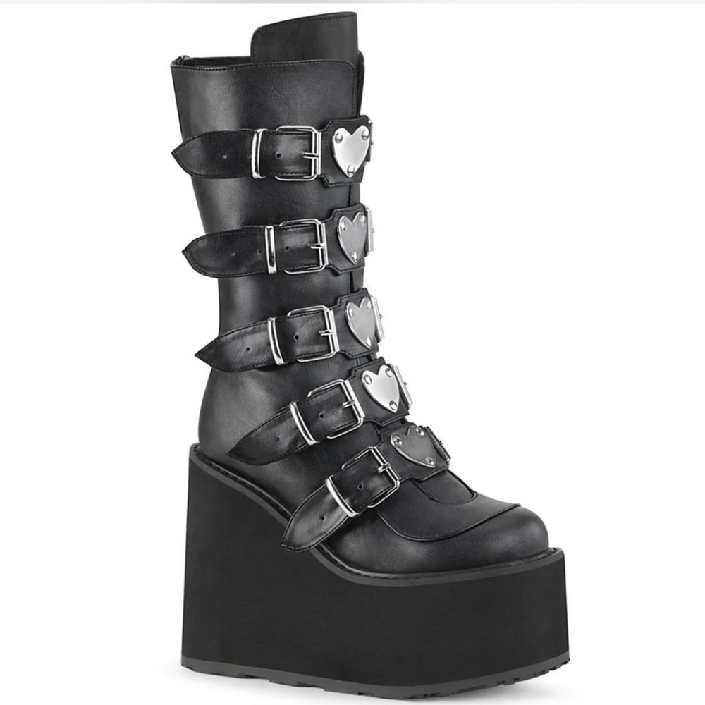 Swing 230 Demonia Platform Wedge Boots Cyber Rave… - image 1